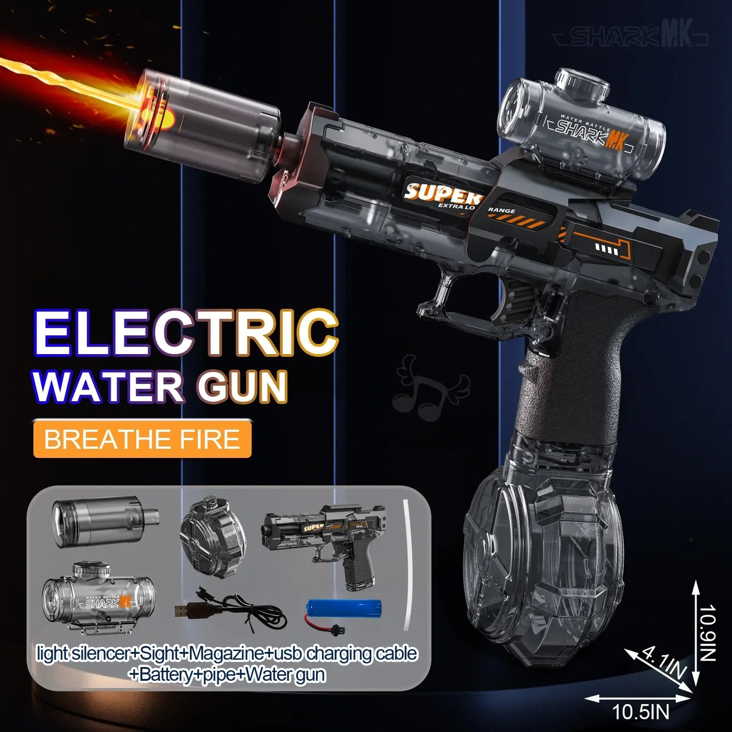 Led Light Emitting Electric Water Gun Toys Children Automatic Sensor Lights Water Pistol Summer Outdoor Beach Pool Toy for Kids